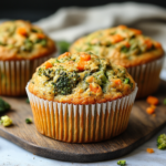 Cheesy Veggie Muffins with fresh vegetables and melted cheese